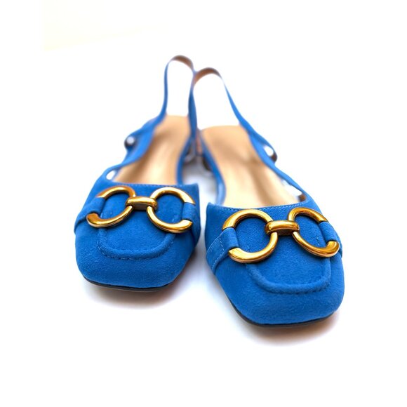 Slingback Flats Faux Suede Slip On Mules - Picture 2 of 8